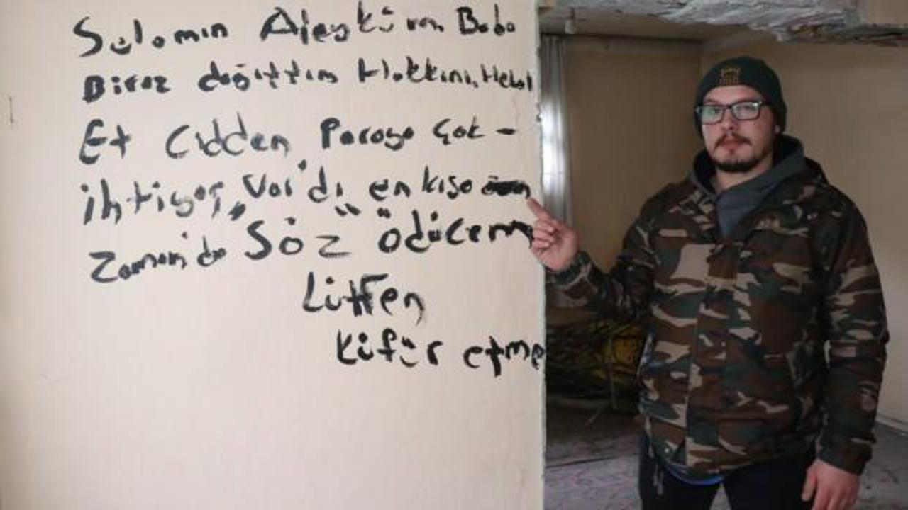 Hırsızlık yaptığı evin duvarına yazdı! "L&uuml;tfen k&uuml;f&uuml;r etme"