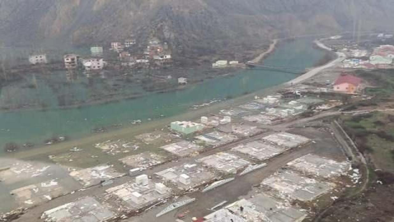 Yusufeli Barajı'nın suları il&ccedil;enin sanayi sitesine ulaştı