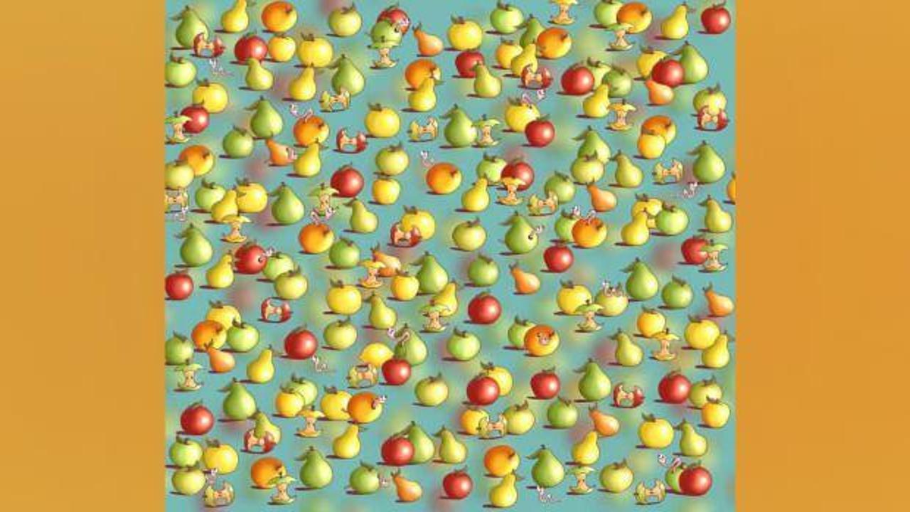 Gözlük gerektiren zeka testi! Bir tek yüksek zekalılar 7 saniyede meyvelerin içindeki limonu görüyor