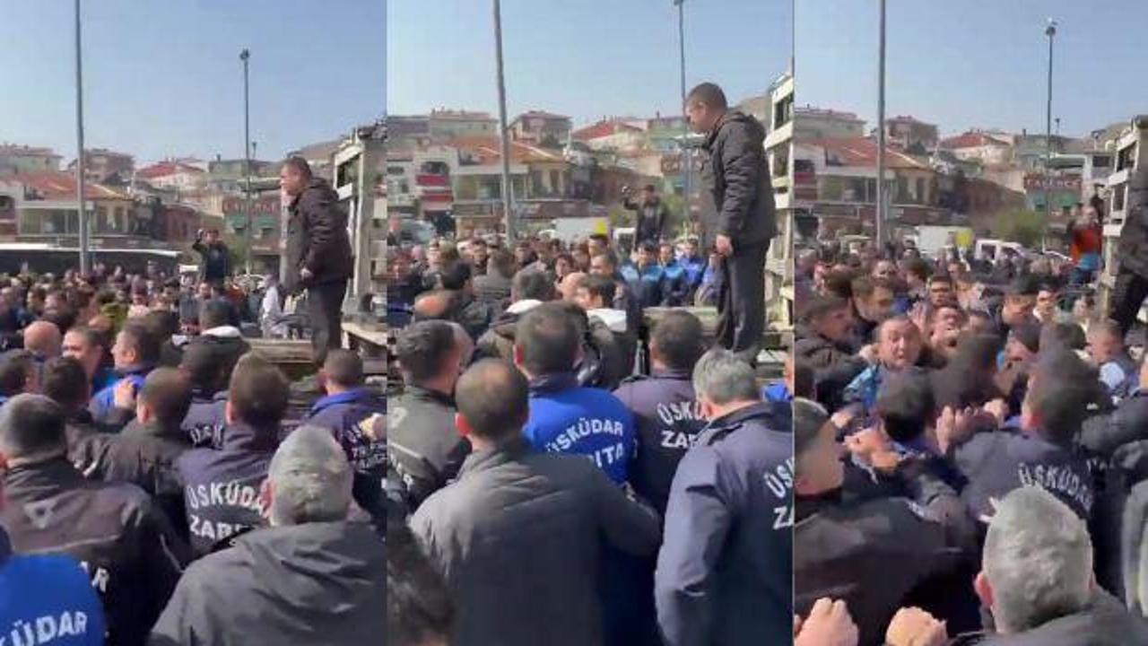 İBB zabıtaları Üsküdar Belediyesi zabıtalarına saldırdı... "CHP'li İBB zorbalığı!"