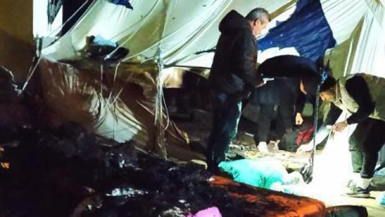 Mersin'de depremzedelerin kaldığı çadırda yangın: 2'si ağır 3 yaralı