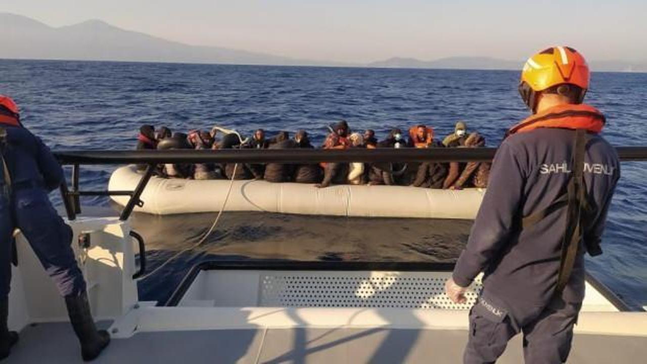 Aydın’da 34 düzensiz göçmen kurtarıldı 