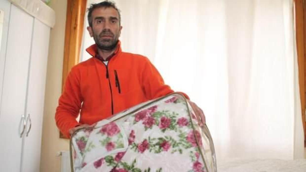 Deprem b&ouml;lgesine yanlış battaniyeyi g&ouml;nderince hayatının şokunu yaşadı
