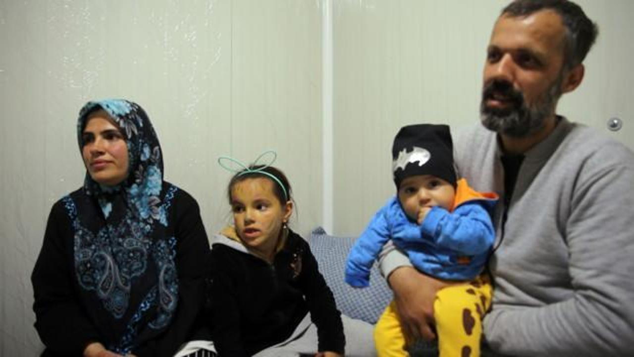 Enkazdan kurtarılan aile, konteyner kentte yeni bir hayata başladı