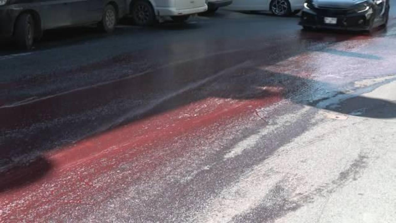 Bayrampaşa'da 'kırmızı sıvı' endişesi: Esnafı tedirgin etti