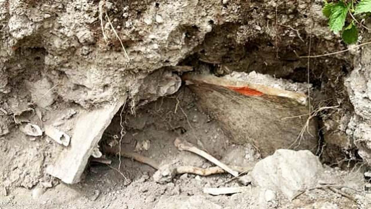 Tarihin beşiği Bursa'da Bizans d&ouml;nemine ait mezar  ve insan kemikleri bulundu!