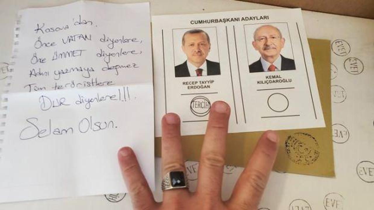 Kosova’da gurbetçiden oy pusulası yanında Türkiye'ye mesaj