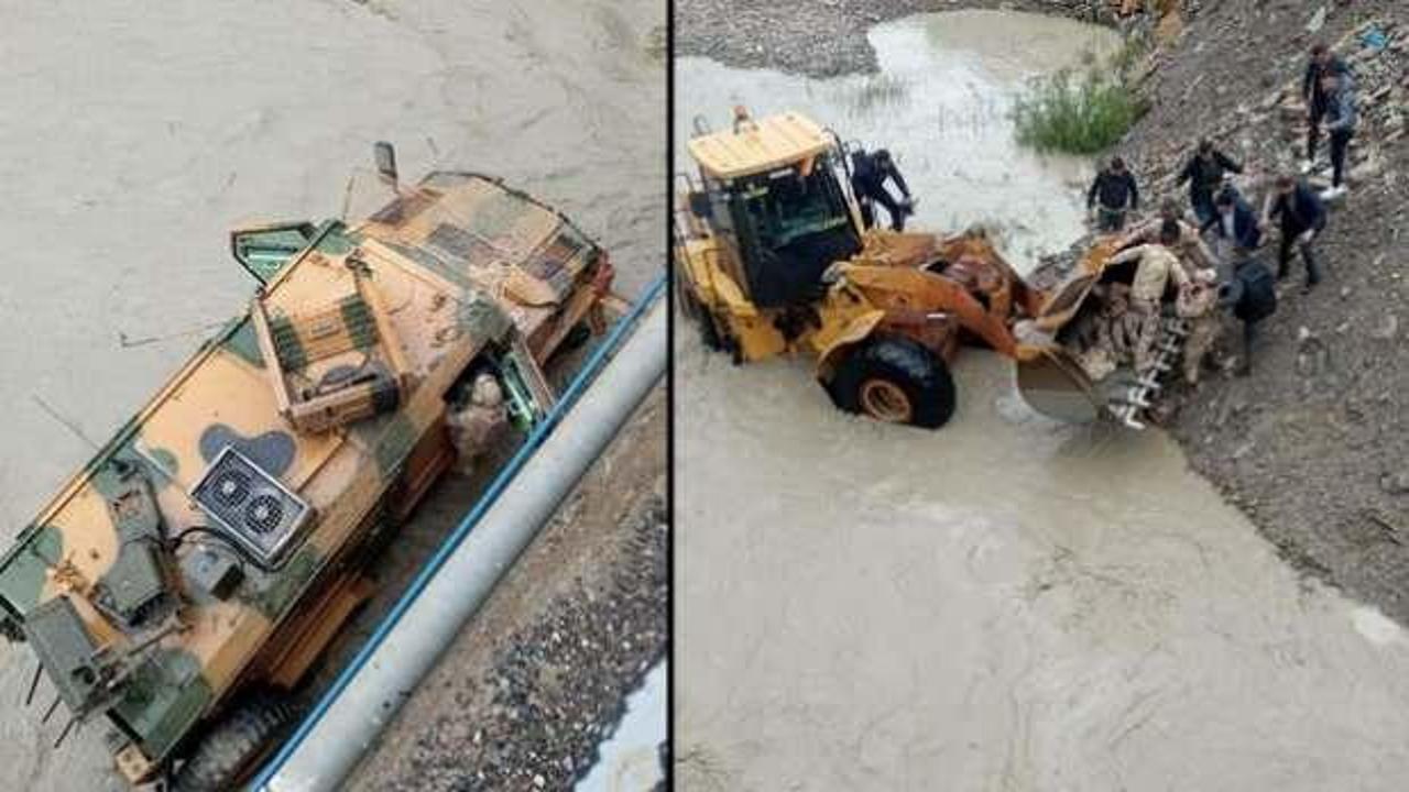 Zırhlı ara&ccedil; Zap Suyu'na u&ccedil;tu! 12 asker hafif yaralı