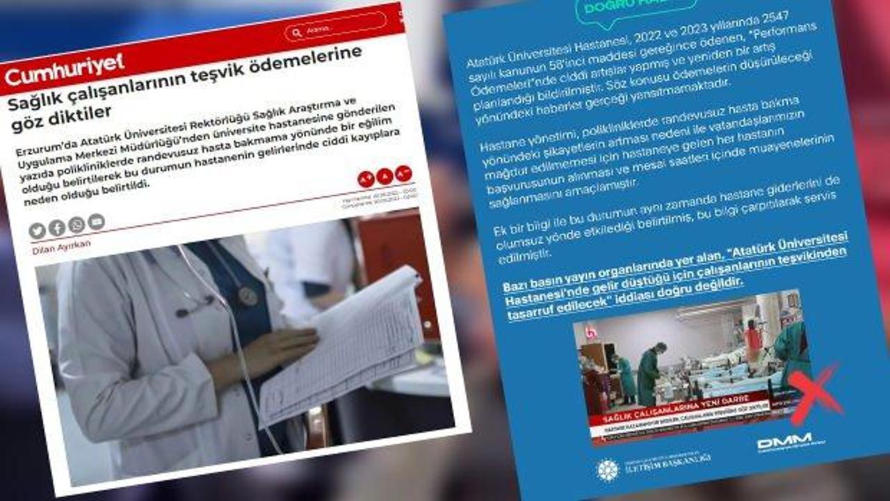 Halk TV ve Cumhuriyet gazetesinden Atatürk Üniversitesi Hastanesi yalanı
