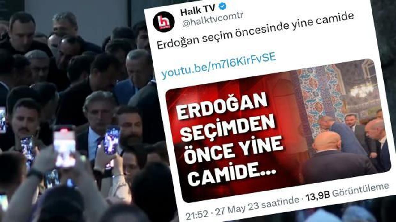Halk TV kini: Erdoğan seçim öncesi yine camide