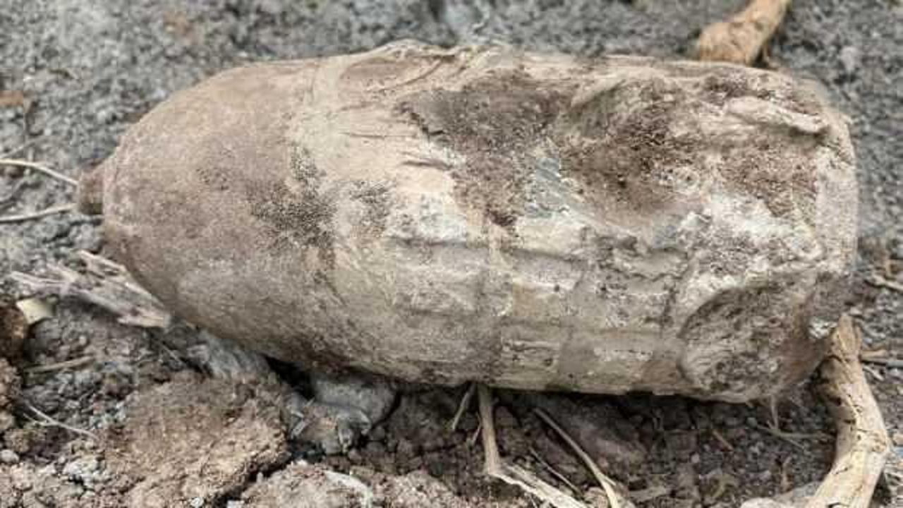 Kars'ta temel kazısı sırasında top mermisi bulundu