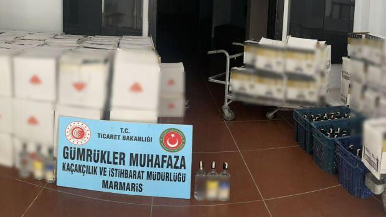 Bodrum'da 2 bin 199 şişe sahte i&ccedil;ki ele ge&ccedil;irildi
