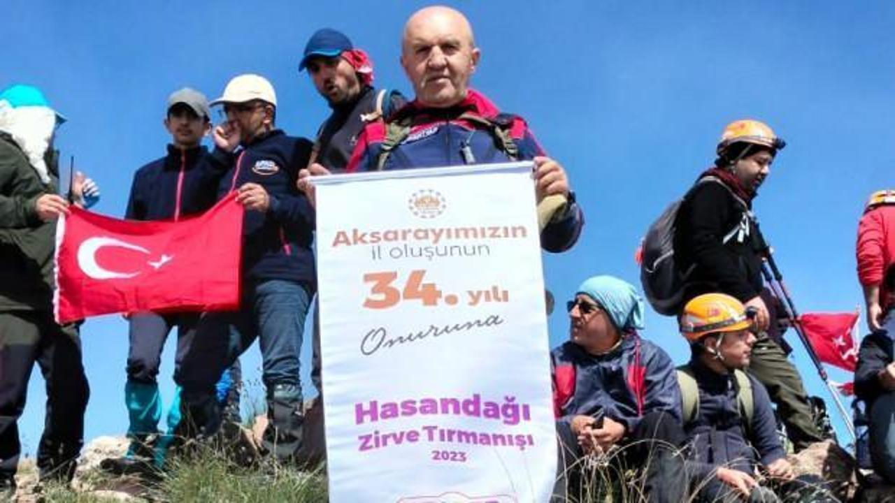 Dağcılar Aksaray vilayetinin 34. Yıl dönümü dolaysıyla Hasandağına zirve yaptılar