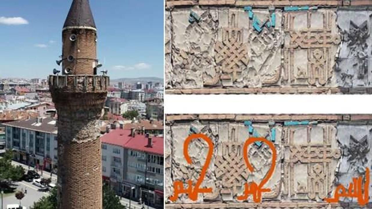 Tarihi minarenin kayıp yazıları "bisküvi"den çıktı