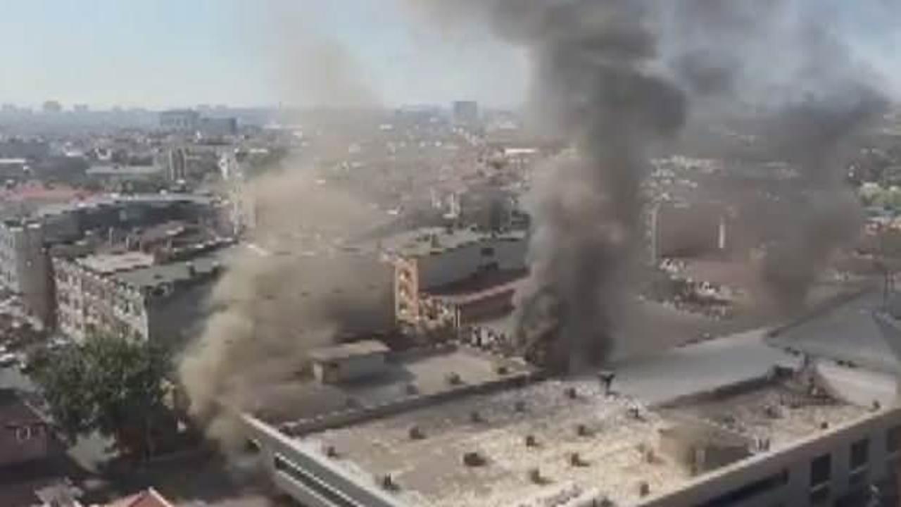 Bayrampaşa'da iş merkezinde yangın: Mahsur kalan 9 kişi kurtarıldı