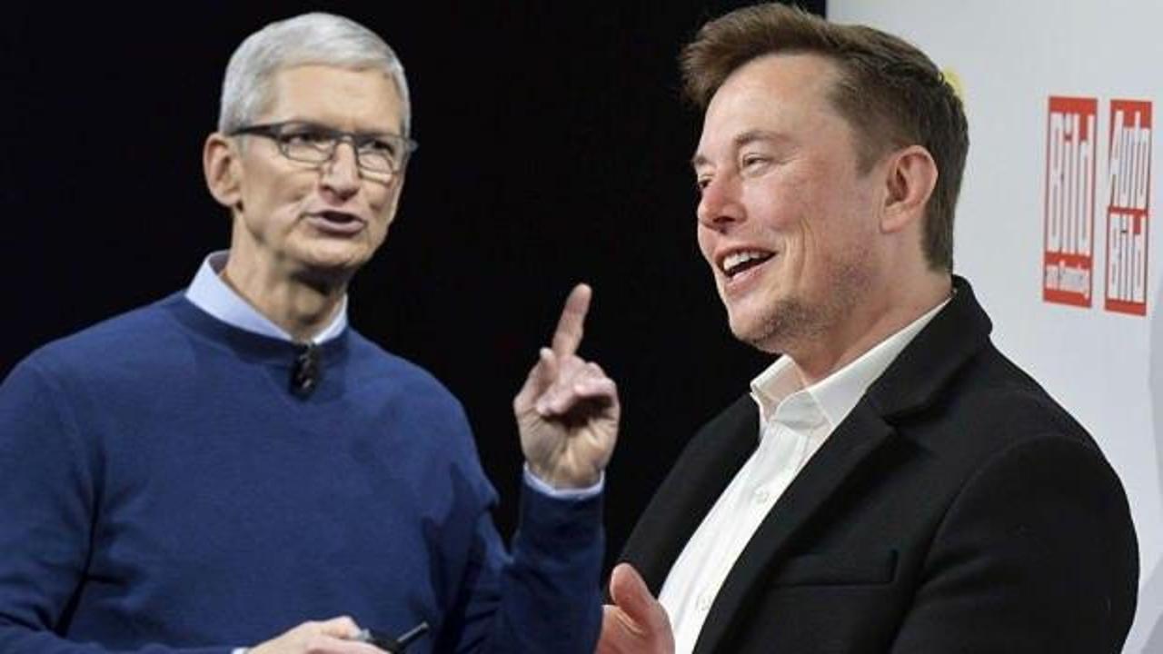Elon Musk ve Apple CEO'su Tim Cook yine karşı karşıya geldi!