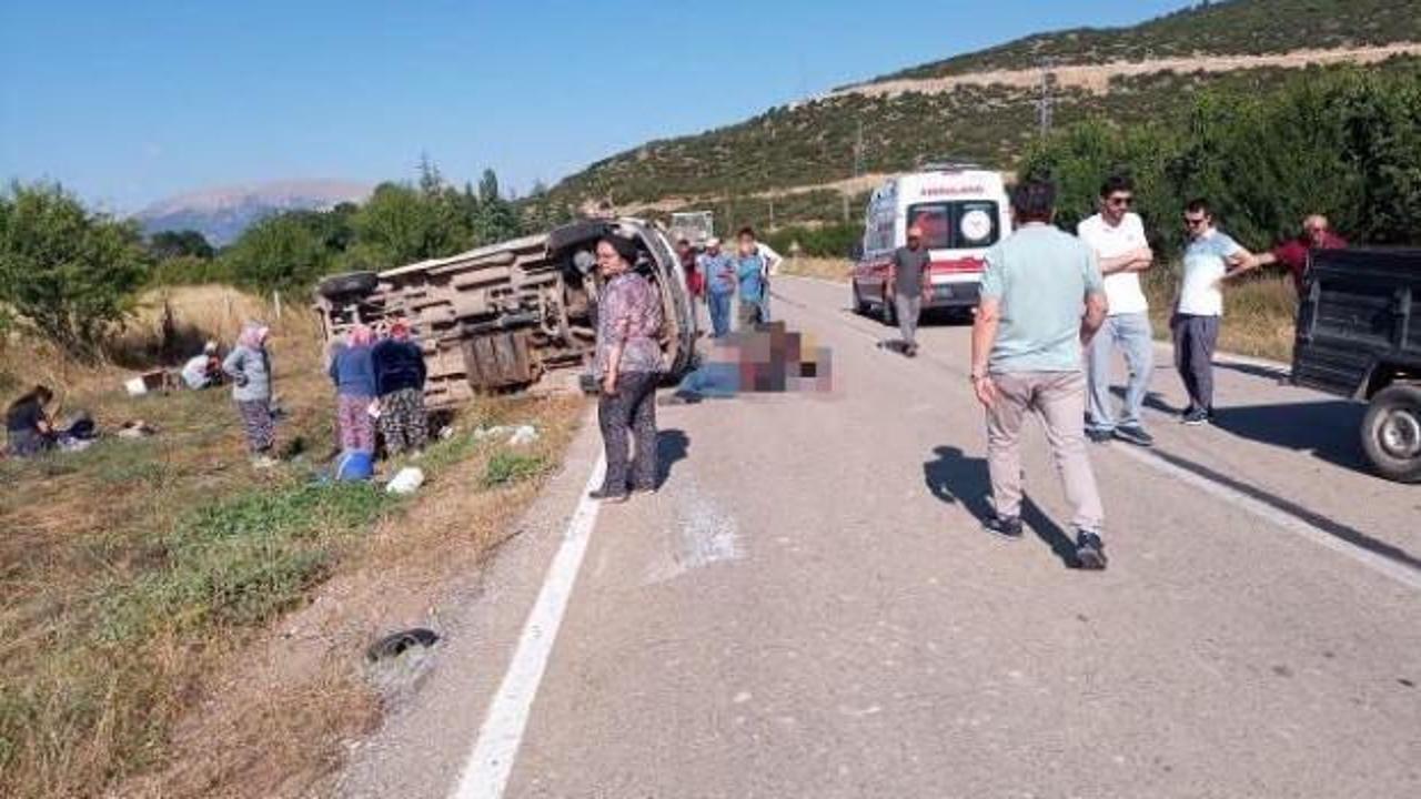 Isparta'da feci kaza: Tarım işçisi 1 kadın öldü, 12 yaralı