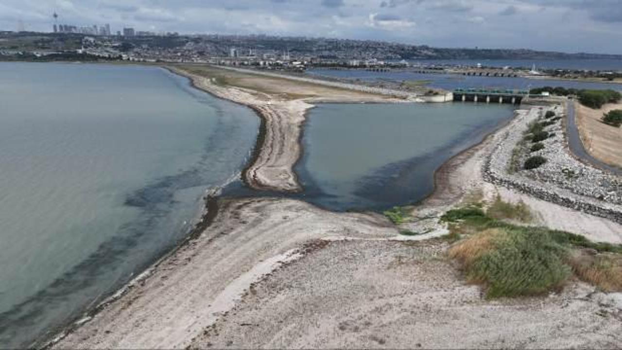 İstanbul'daki B&uuml;y&uuml;k&ccedil;ekmece G&ouml;l&uuml;'nde &ccedil;arpıcı g&ouml;r&uuml;nt&uuml;ler!