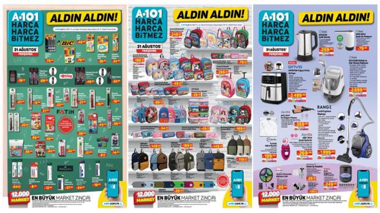 A101, 1 Eylül 2023 kataloğunu açıkladı! Kırtasiye ürünleri, okul çantası, L koltuk, airfryer