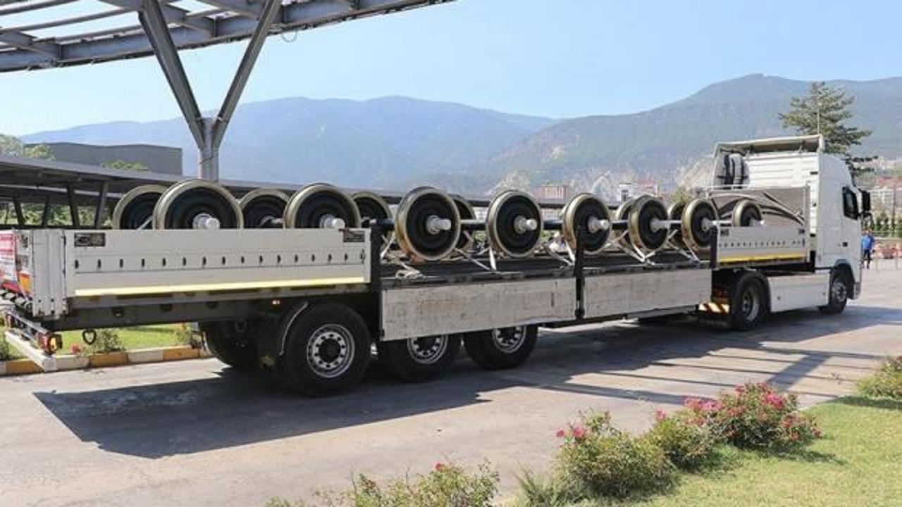 İlk yerli ve milli tren tekerlek setleri Sivas'a g&ouml;nderildi