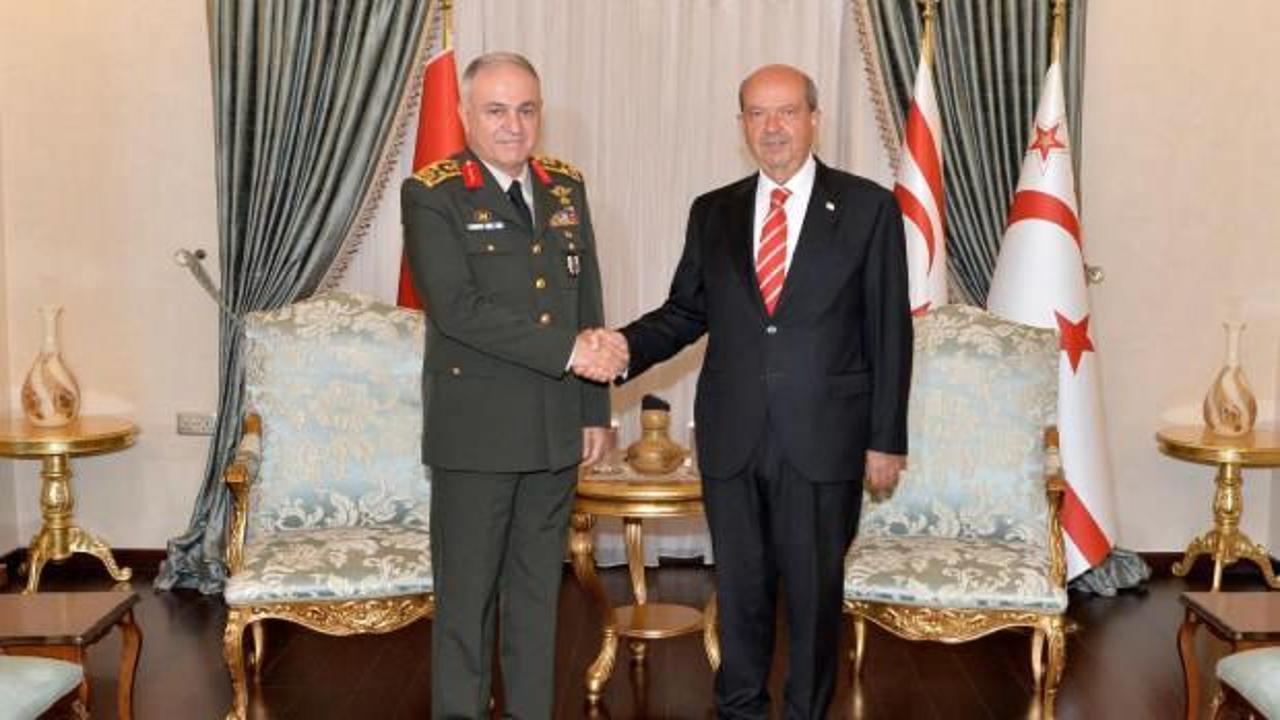 KKTC'de dikkat &ccedil;eken buluşma! Cumhurbaşkanı Tatar, Genelkurmay Başkanı G&uuml;rak'ı kabul etti