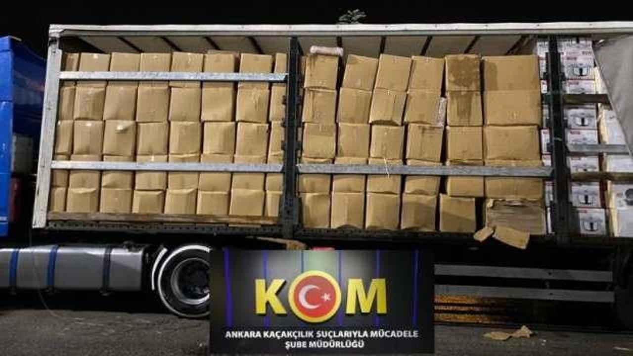 Ankara'da 472 bin 500 paket kaçak sigara ele geçirildi