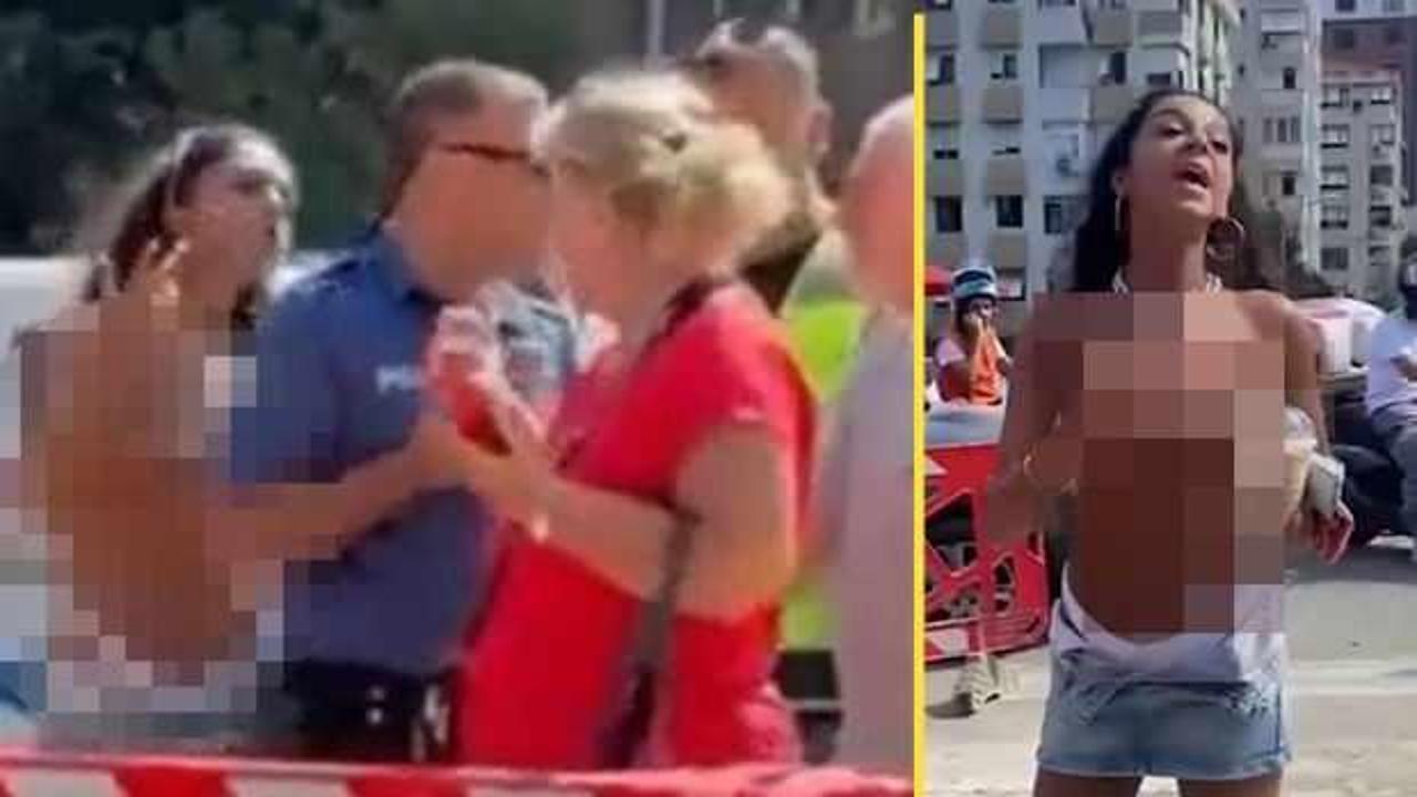 Kadık&ouml;y'de mayo ile hayasızca g&ouml;r&uuml;nt&uuml;ler veren Melisa A'ya kitap okuma y&uuml;k&uuml;ml&uuml;l&uuml;ğ&uuml;