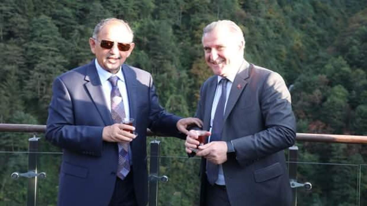 Bakanlar &Ouml;zhaseki ve Bak, Rize'de incelemelerde bulundu