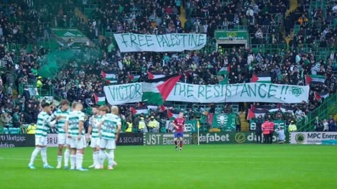 Celtic tribünlerinden Filistin'e destek!