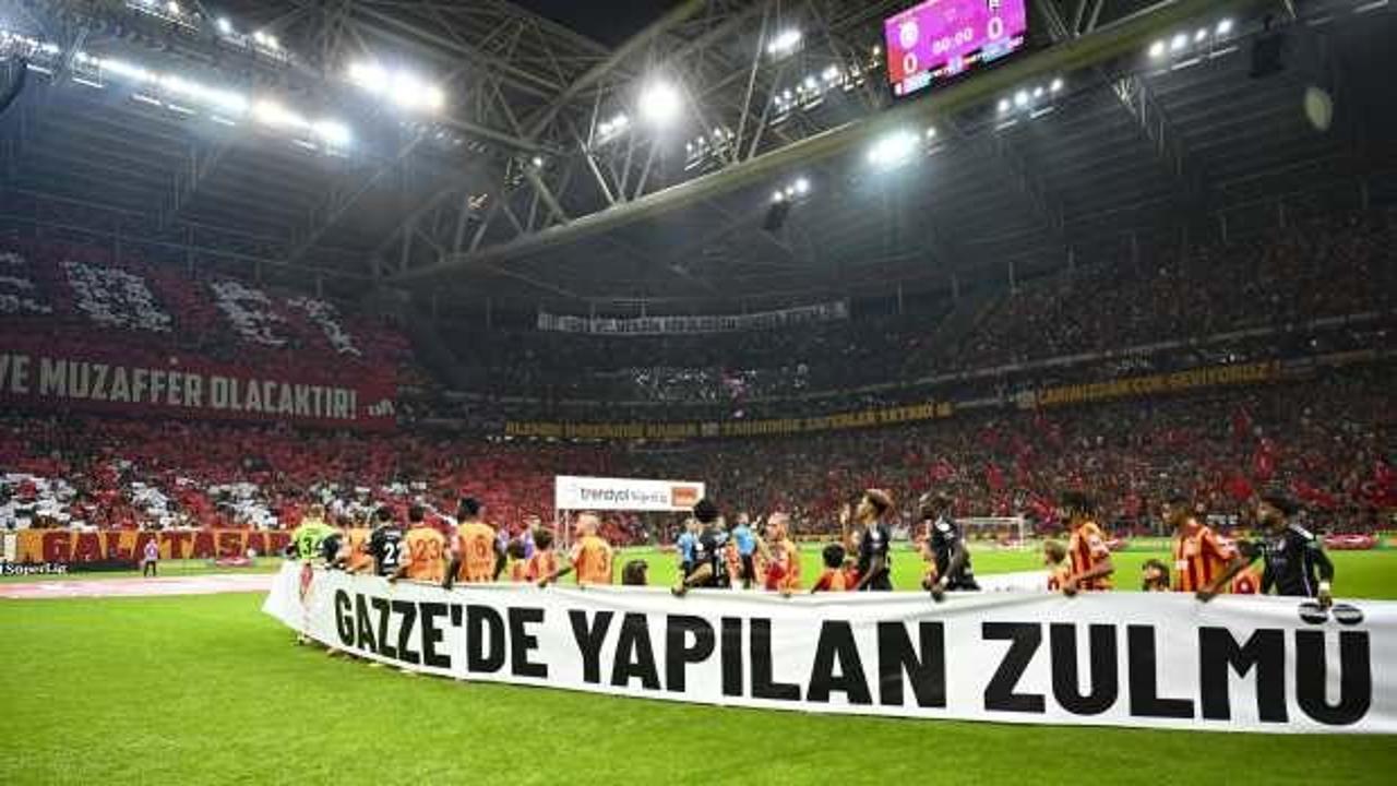 Galatasaray-Beşiktaş derbisinde Filistin'e destek