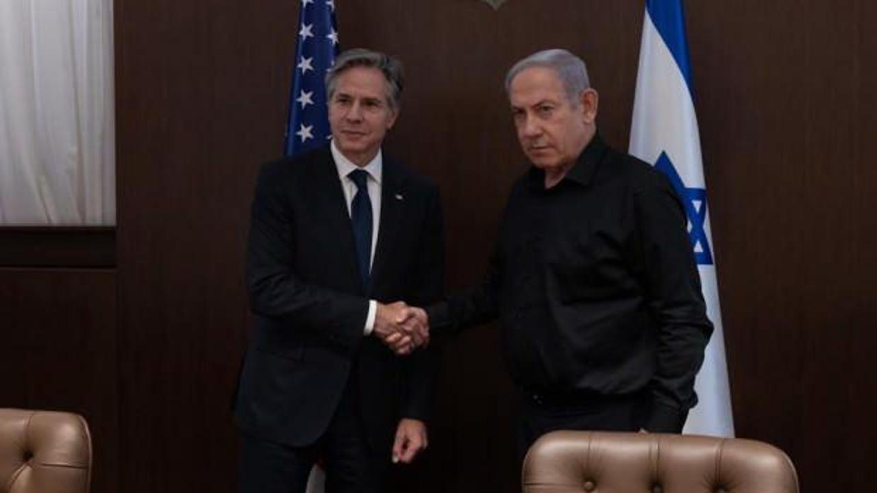 Siren sesleri y&uuml;kselince Netanyahu ve Blinken sığınağa indi