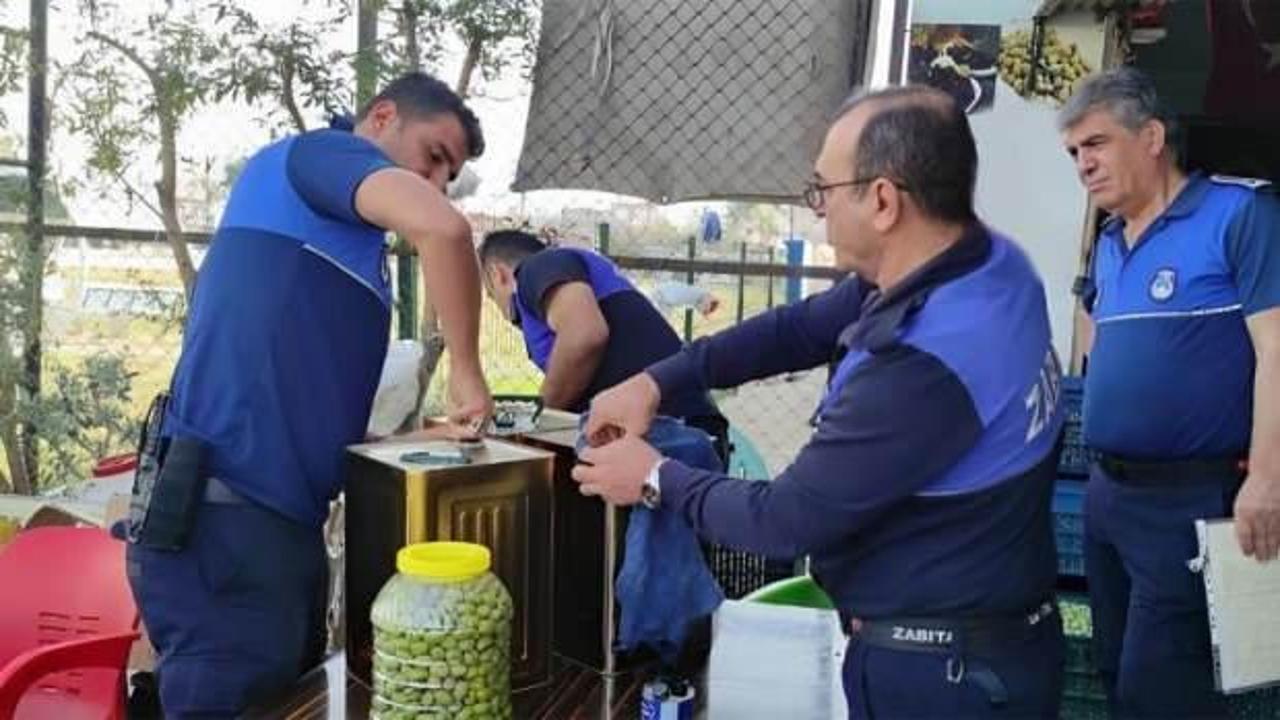 Zabıta ekipleri litrelerce sahte zeytinyağı ele ge&ccedil;irdi