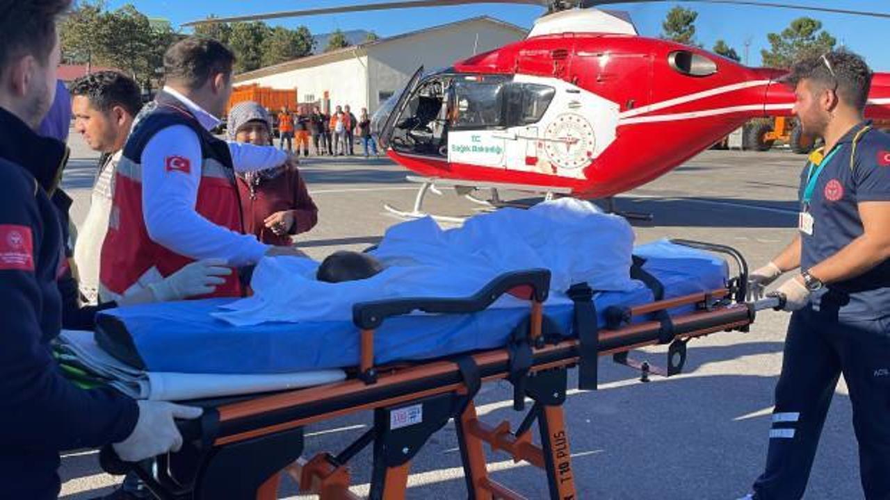 Ambulans helikopter 8 aylık bebek için havalandı