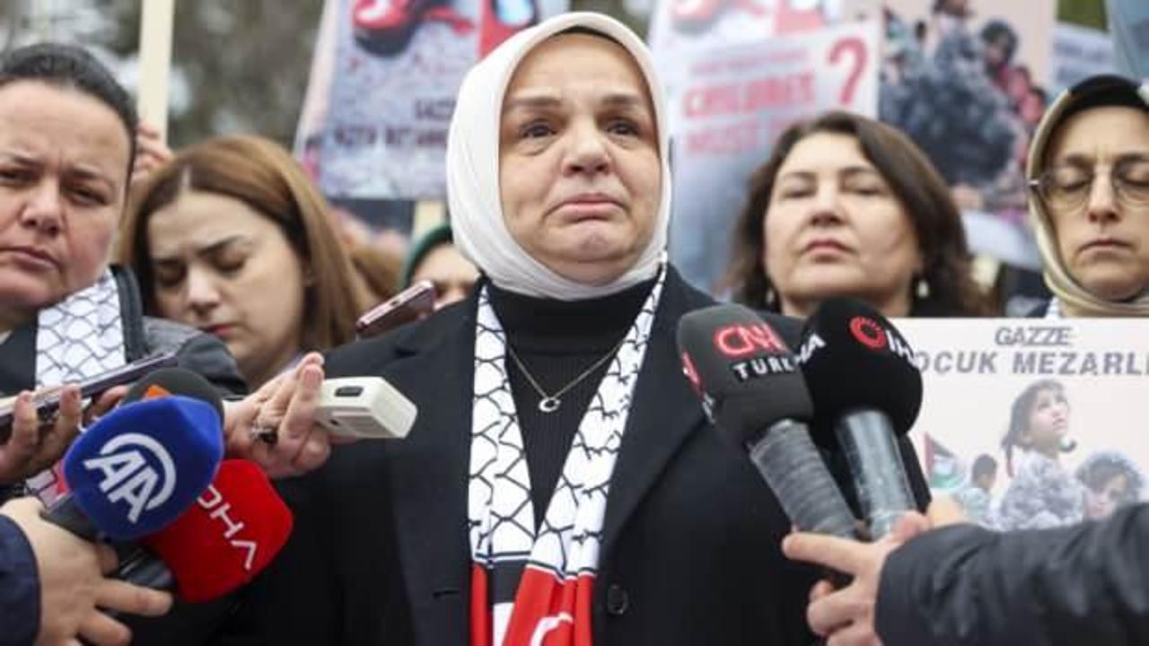AK Parti Genel Merkez Kadın Kollarından İsrail'in Ankara Büyükelçiliği konutu önünde eylem