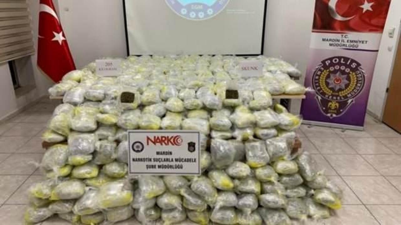 Mardin’de 250 kilogram uyuşturucu ele geçirildi