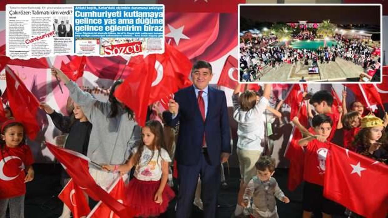 B&uuml;y&uuml;kel&ccedil;iye y&ouml;nelik &lsquo;29 Ekim&rsquo; kara propagandası &ccedil;&ouml;kt&uuml;: 2 bin 350 kişiyle &ccedil;ifte kutlama