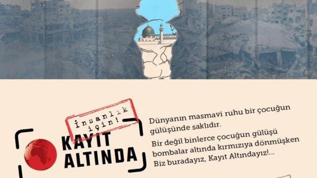 İsrail'in savaş suçları için anlamlı etkinlik! "İnsanlık için Kayıt Altında"