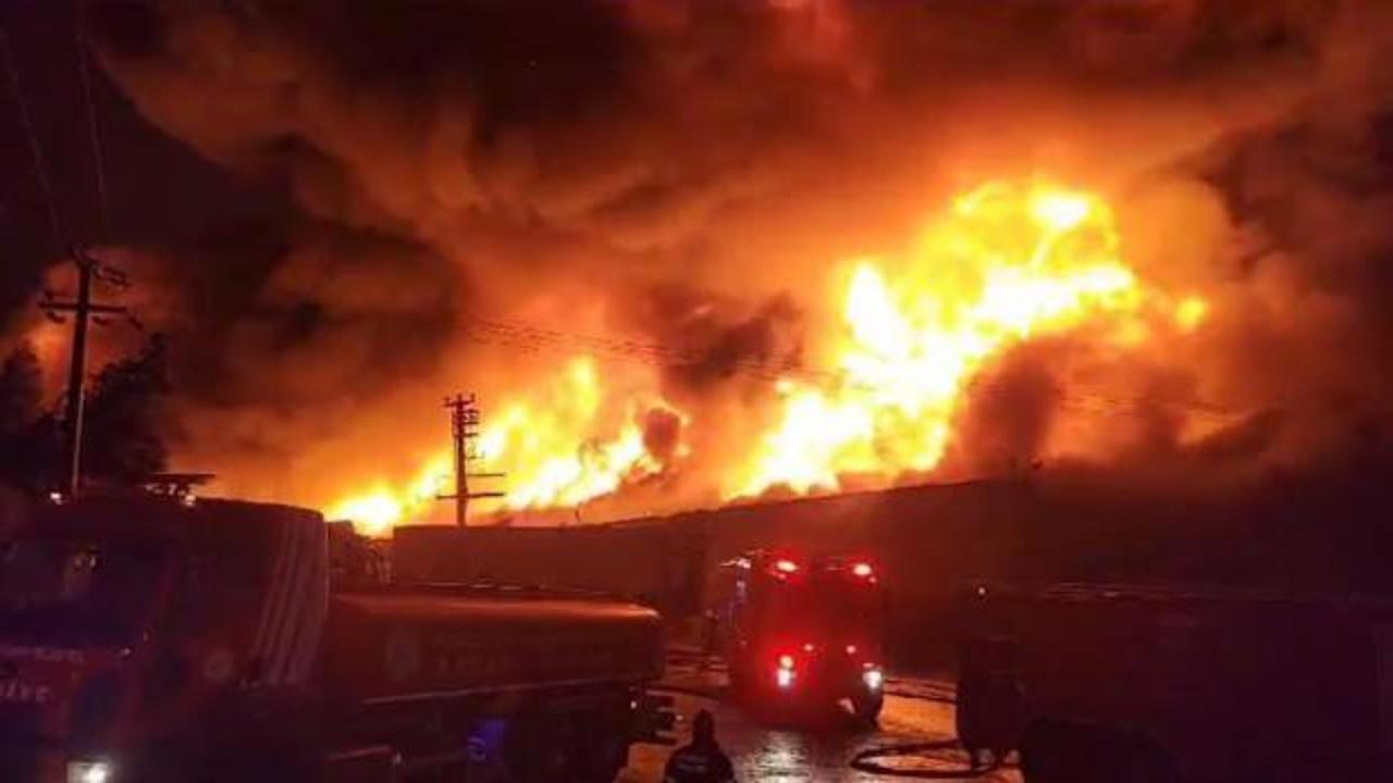Kocaeli'nde palet fabrikasında yangın