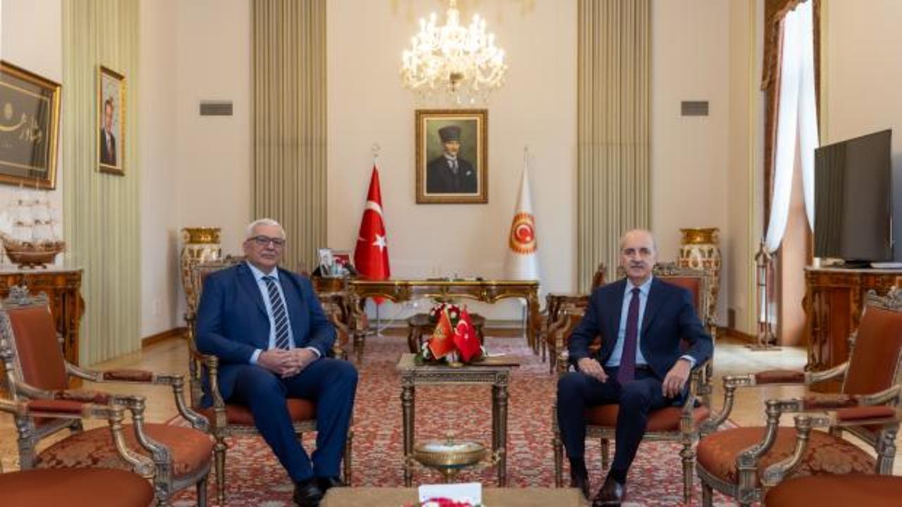 TBMM Başkanı Kurtulmuş Karadağ Meclisi Başkanı Mandic'i TBMM'de ağırladı
