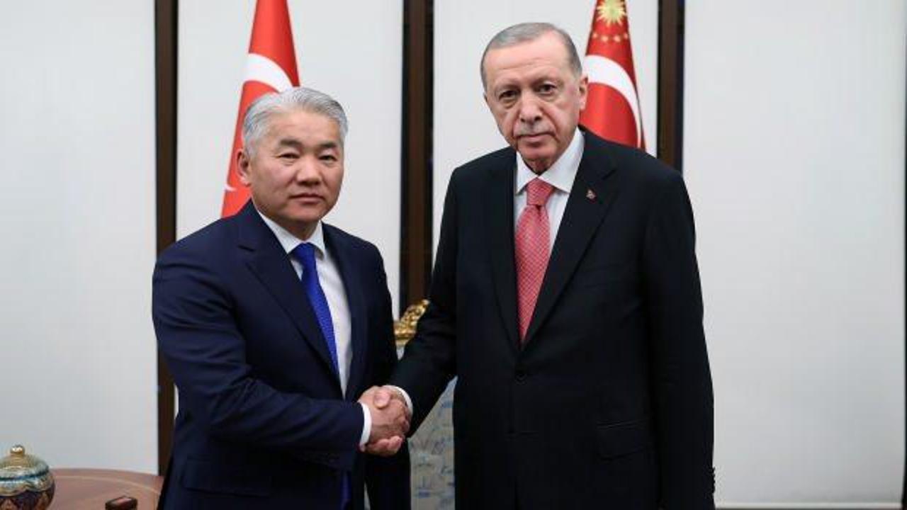 Cumhurbaşkanı Erdoğan, Enkhbayar'ı kabul etti