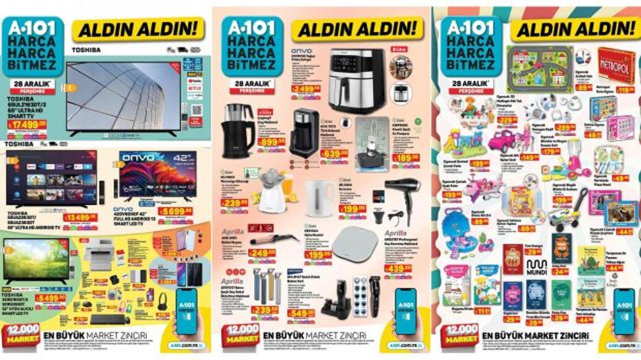 A101 28 Aralık 2023 Aktüel Kataloğu Yayınlandı! Yılbaşına özel hediyelik, elektronik, tekstil...
