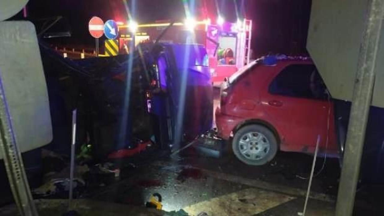 Eğlence d&ouml;n&uuml;ş&uuml; feci kaza: 1 &ouml;l&uuml;, 5 yaralı