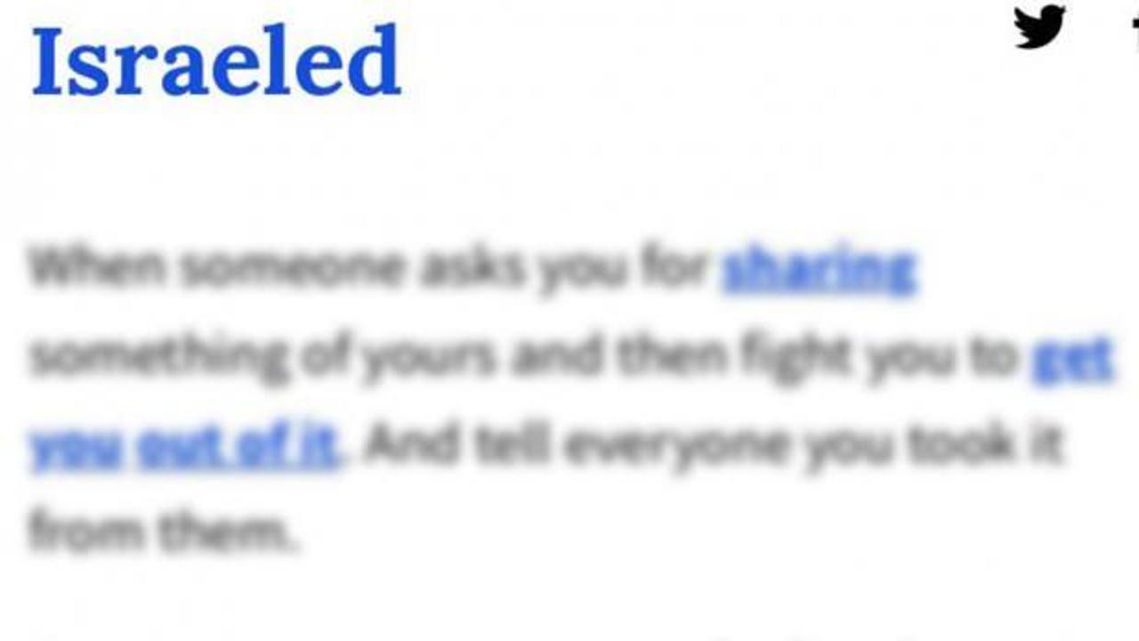 'İsrail' sözlüğe 'hırsız' olarak girdi