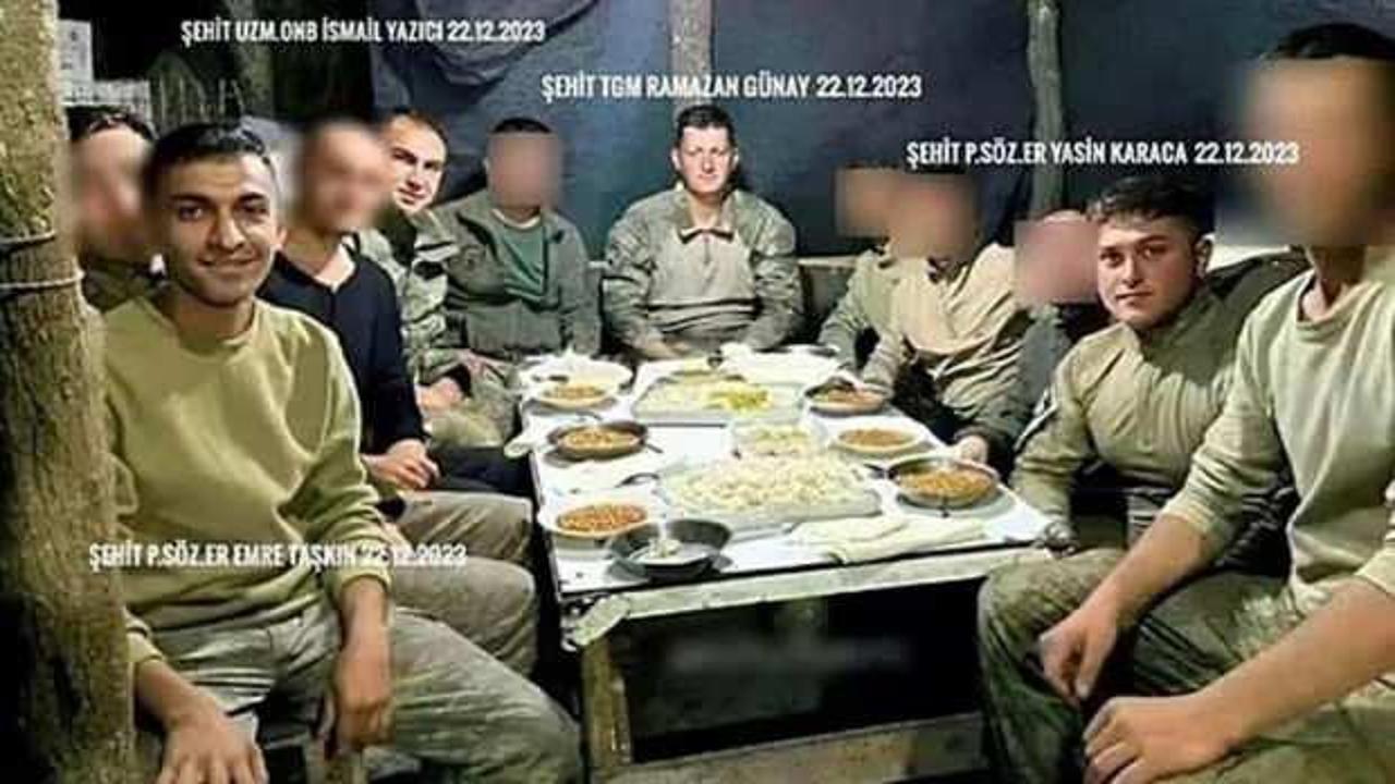 Kahramanlardan geriye bu fotoğraf kaldı: Aynı sofrada 4 şehit