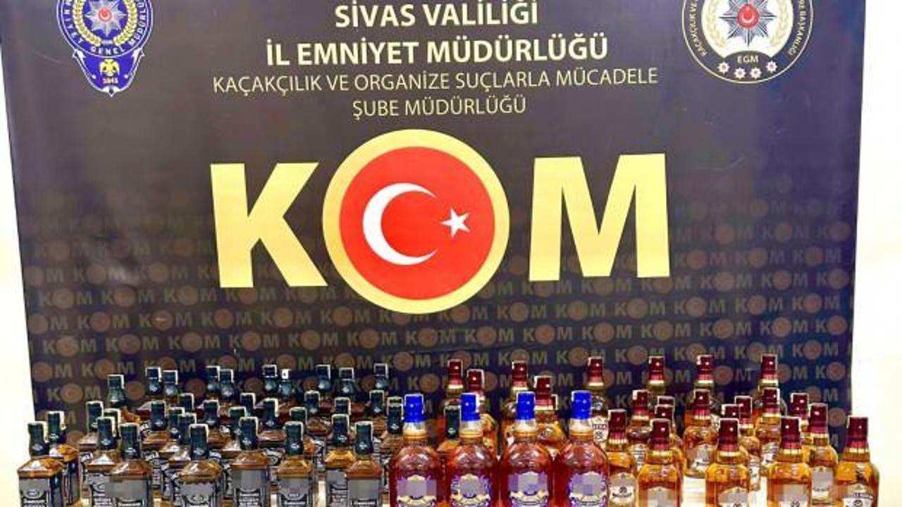 Sivas'ta 80 şişe kaçak içki ele geçirildi