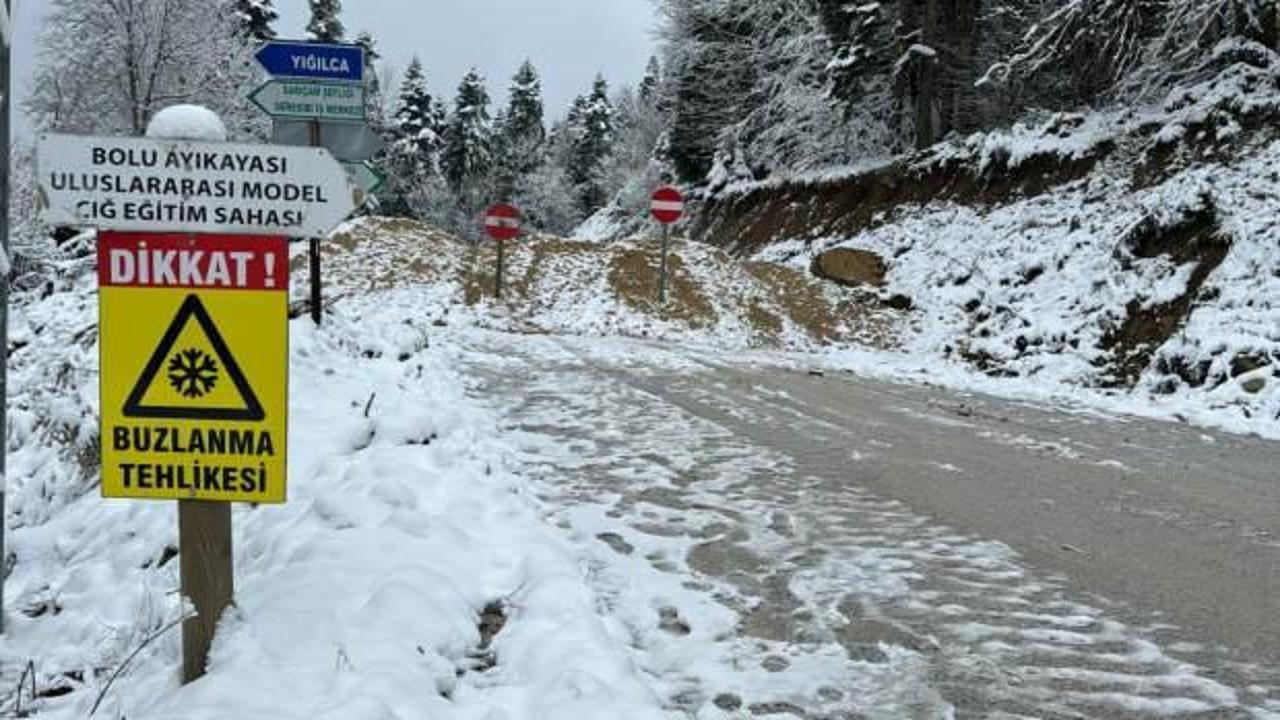 Bolu-Yedigöller yolu kar nedeniyle kapatıldı