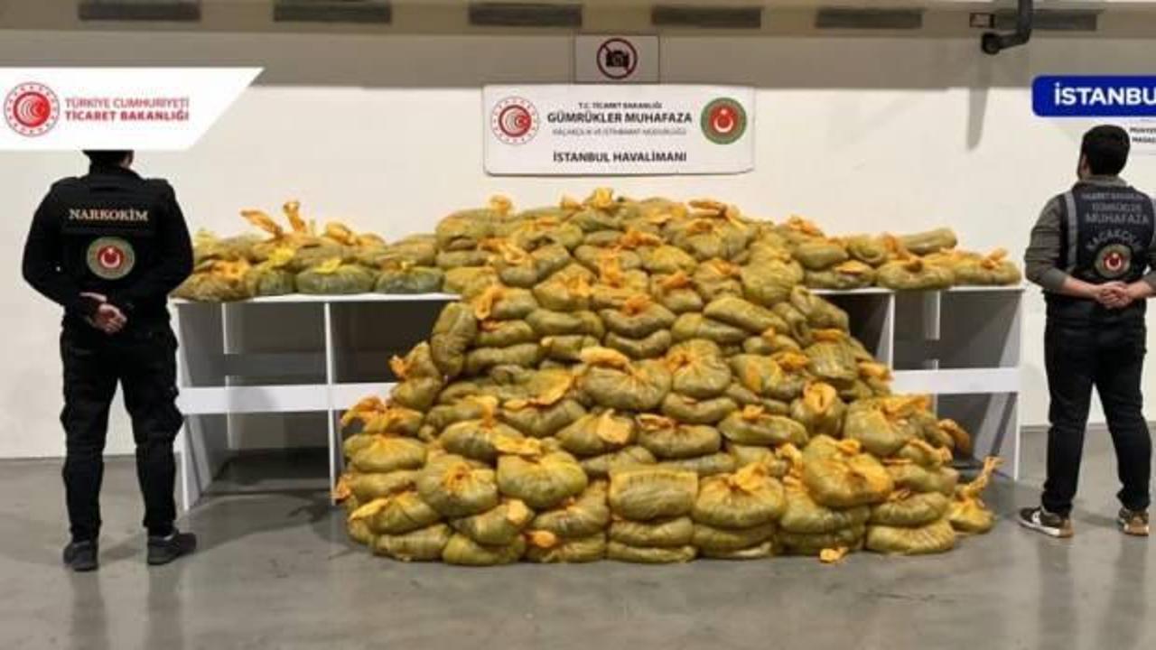 İstanbul Havalimanı’nda 586 kilogram uyuşturucu ele geçirildi 