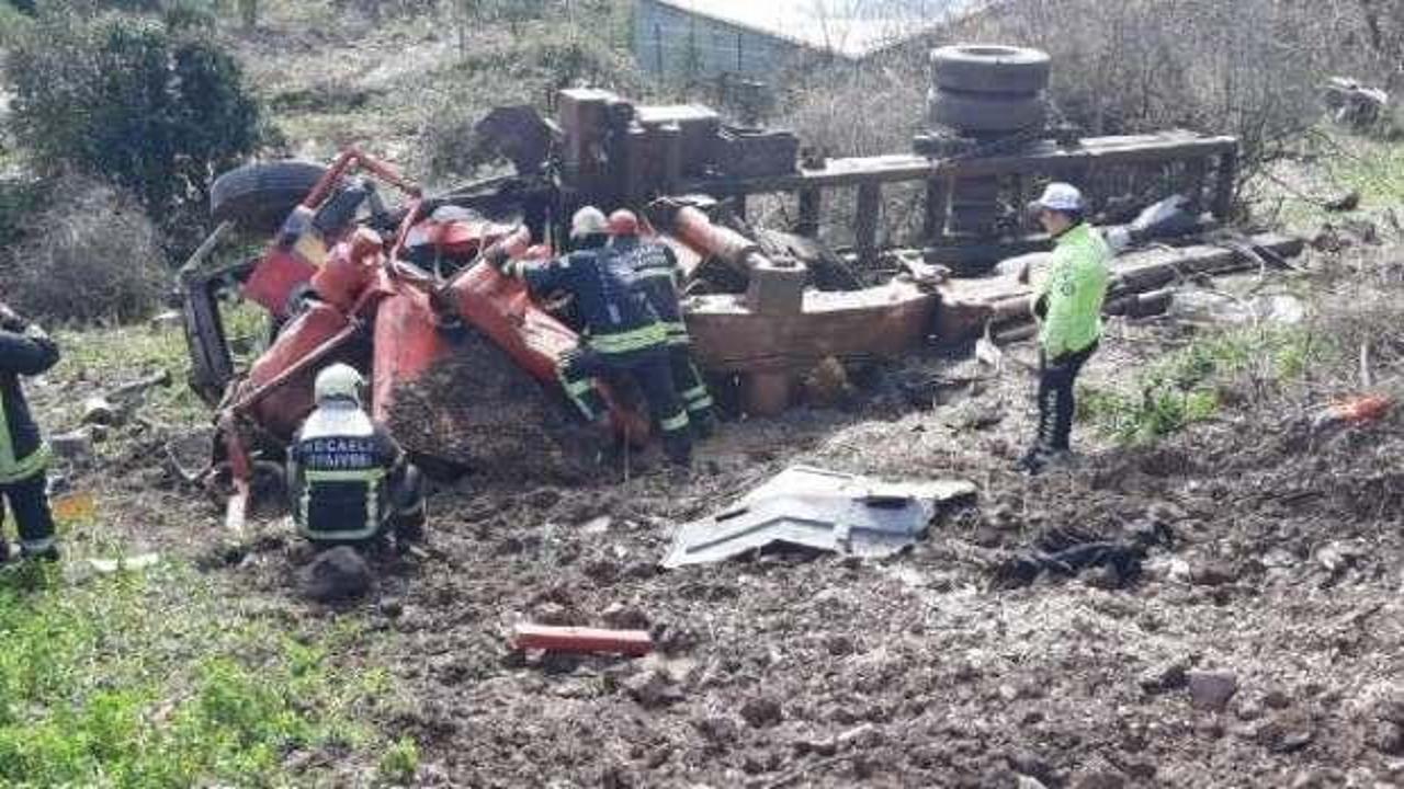 U&ccedil;uruma yuvarlanan vincin s&uuml;r&uuml;c&uuml;s&uuml; &ouml;ld&uuml;