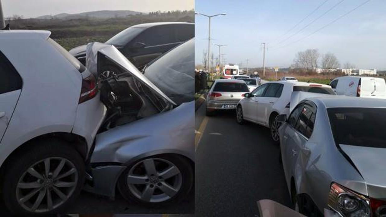 Sakarya'da zincirleme kaza: 7 araç birbirine girdi
