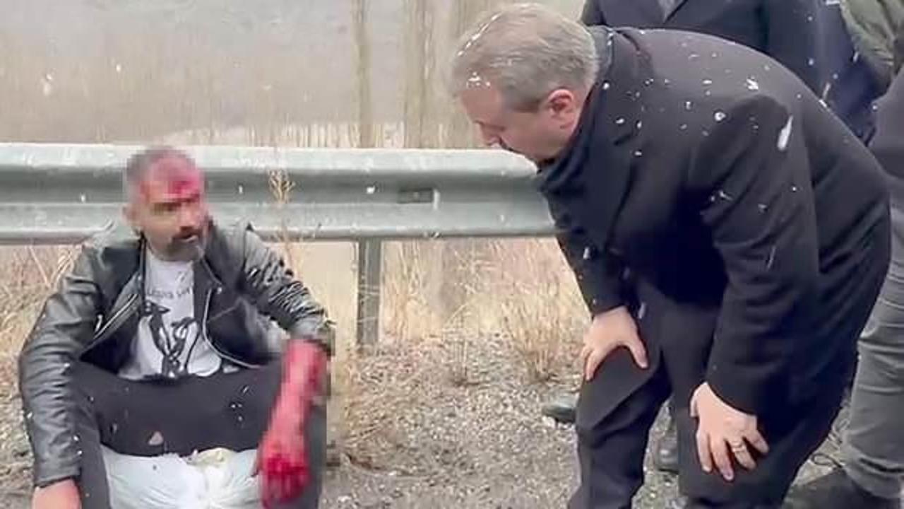 Destici, yaralı şof&ouml;re yardım etti